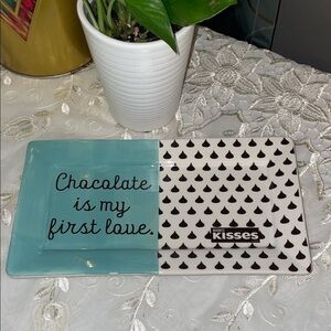 Hershey's Kisses Blue and White Flatware Plate